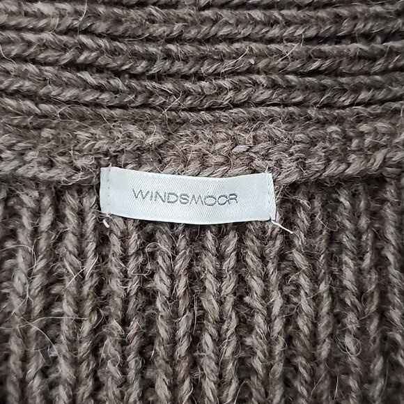 Windsmoor Women's Brown Knit Alpaca Wool Blend Cardigan Bell Sleeves Size L - Picture 8 of 14